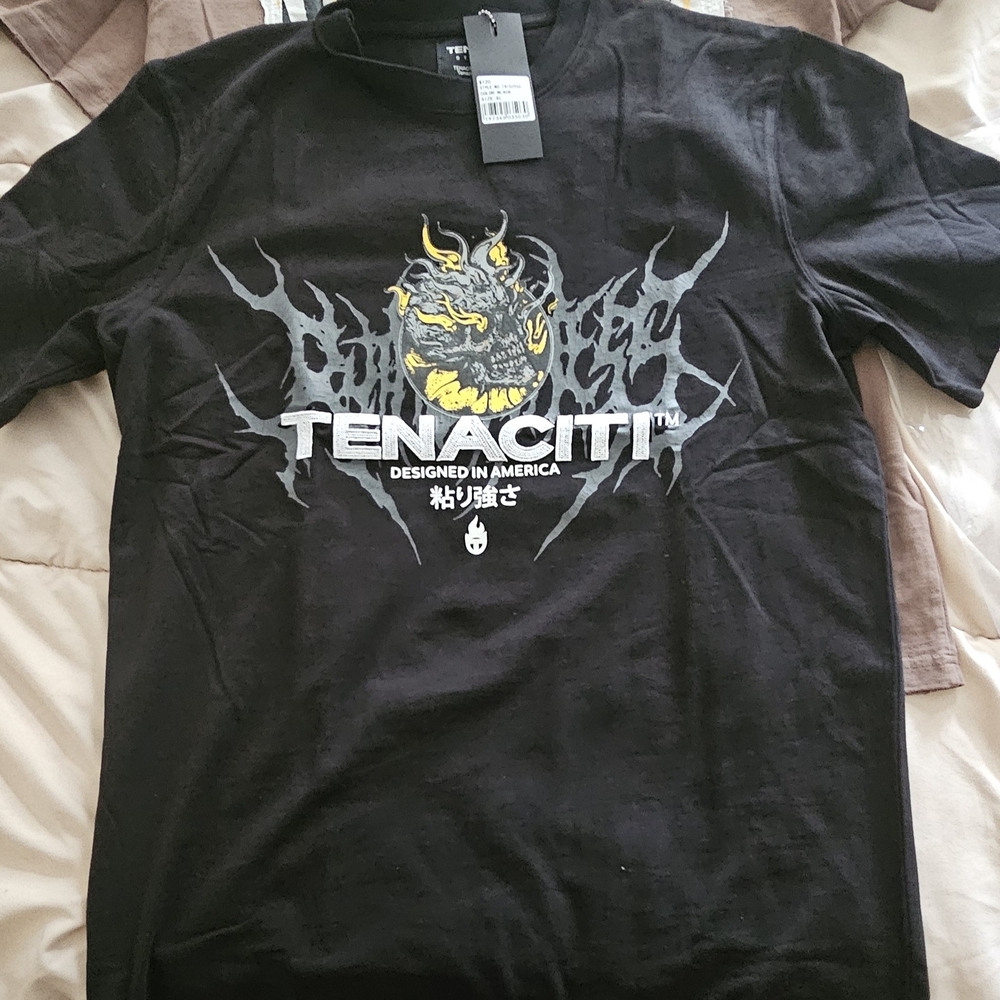 Black Short Sleeve Tee with Tenacity Graphic
